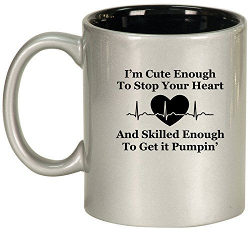 Cute Skilled Nurse Ceramic Coffee Tea Mug Cup (Silver)