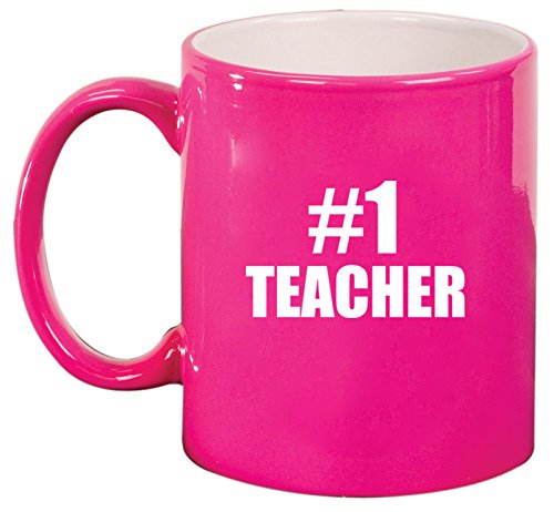 Ceramic Coffee Tea Mug #1 Teacher (Hot Pink)