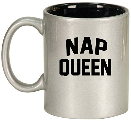Ceramic Coffee Tea Mug Cup Nap Queen (Silver)