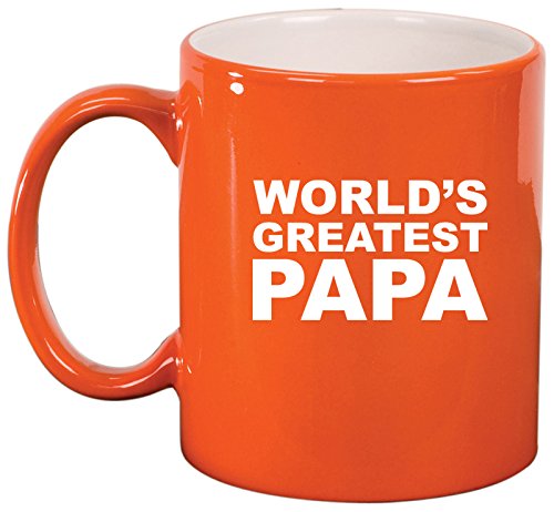 Ceramic Coffee Tea Mug Cup World's Greatest Papa (Orange)