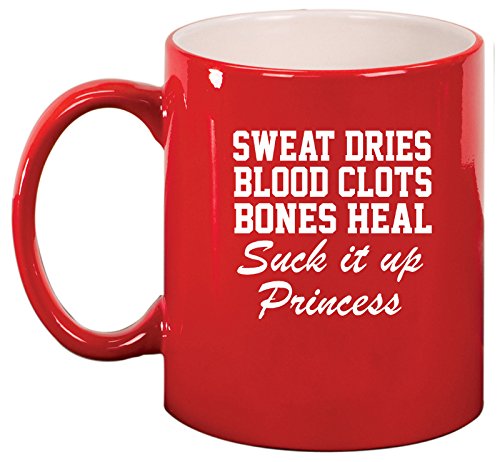 Ceramic Coffee Tea Mug Cup Sweat Blood Suck It Up Princess (Red)