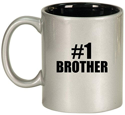 Ceramic Coffee Tea Mug #1 Brother (Silver)