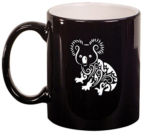 Ceramic Coffee Tea Mug Cup Fancy Koala Bear (Black)