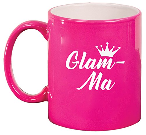Ceramic Coffee Tea Mug Glam-Ma Mom Mother Grandmother Grandma (Pink)