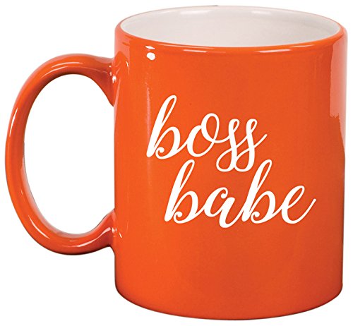 Ceramic Coffee Tea Mug Cup Boss Babe (Orange)