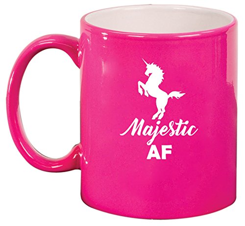 Ceramic Coffee Tea Mug Cup Majestic AF Unicorn (Pink)