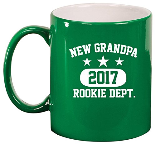 Ceramic Coffee Tea Mug Cup New Grandpa 2017 Grandfather Rookie Dept (Green)
