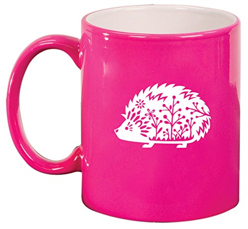 Ceramic Coffee Tea Mug Cup Fancy Hedgehog (Pink)