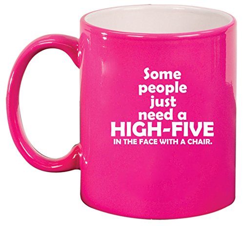 Ceramic Coffee Tea Mug Cup People Need High-fives Funny (Pink)