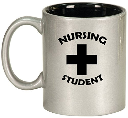 Ceramic Coffee Tea Mug Cup Nursing Student (Silver)