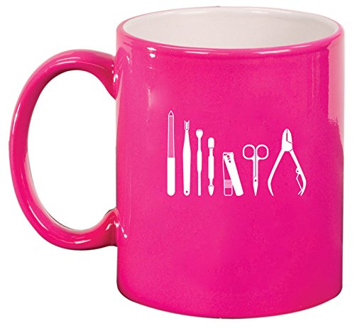 Ceramic Coffee Tea Mug Cup Manicurist Tool (Pink)