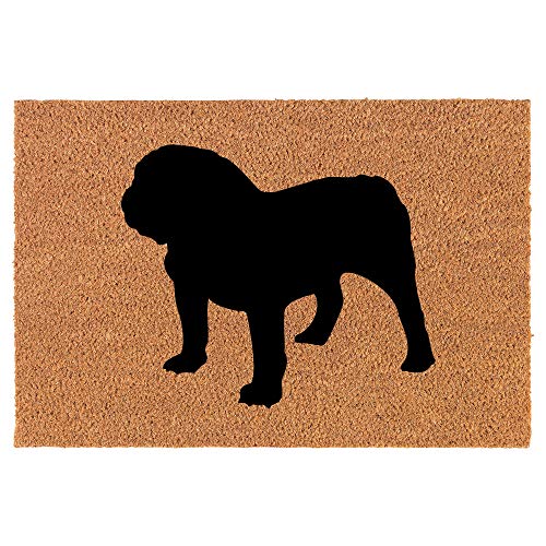 Coir Doormat Front Door Mat New Home Closing Housewarming Gift Bulldog (24" x 16" Small)