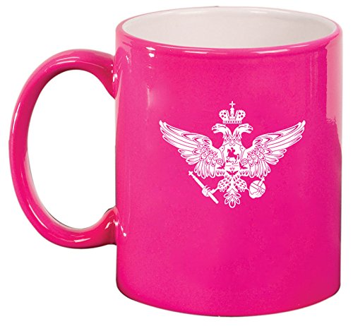 Ceramic Coffee Tea Mug Cup Russia Russian Eagle (Pink)