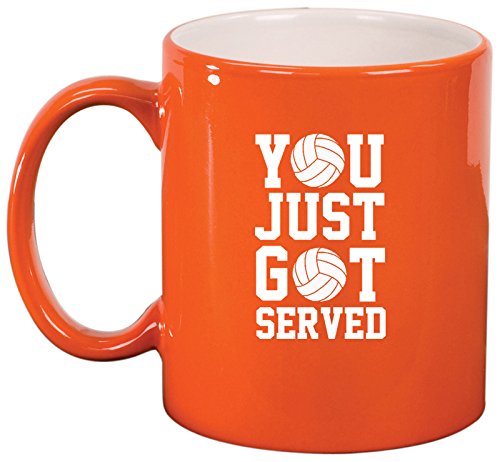 Ceramic Coffee Tea Mug You Just Got Served Volleyball (Orange)