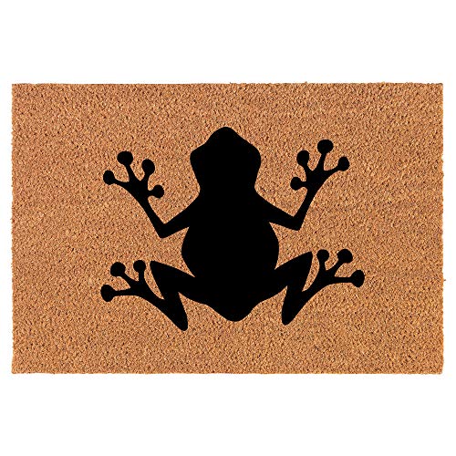 Coir Doormat Front Door Mat New Home Closing Housewarming Gift Frog (24" x 16" Small)