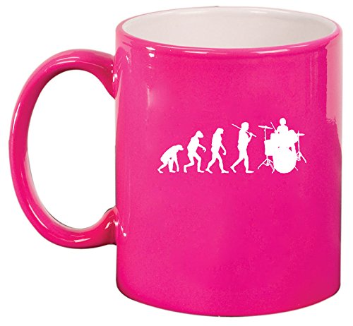 Ceramic Coffee Tea Mug Cup Evolution Drummer (Pink)
