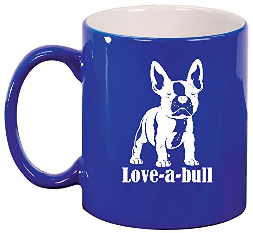 Ceramic Coffee Tea Mug Cup Love-a-bull French Bulldog (Blue)