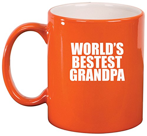 Ceramic Coffee Tea Mug World's Bestest Grandpa (Orange)