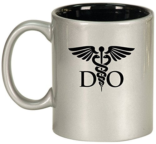 Ceramic Coffee Tea Mug Cup DO Osteopathic Doctor (Silver)