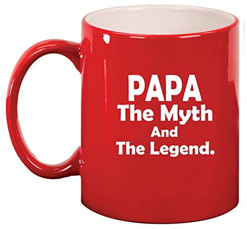 Ceramic Coffee Tea Mug Cup Papa Myth Legend (Red)