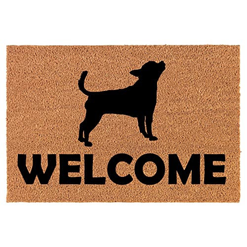 Coir Doormat Front Door Mat New Home Closing Housewarming Gift Welcome Chihuahua (24" x 16" Small)