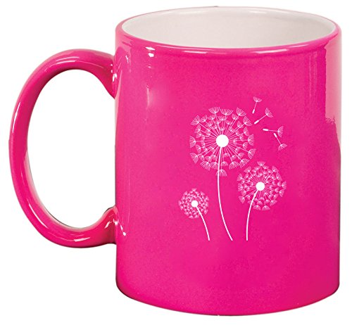 Ceramic Coffee Tea Mug Cup Dandelions (Pink)