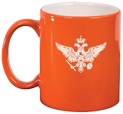 Ceramic Coffee Tea Mug Cup Russia Russian Eagle (Orange)
