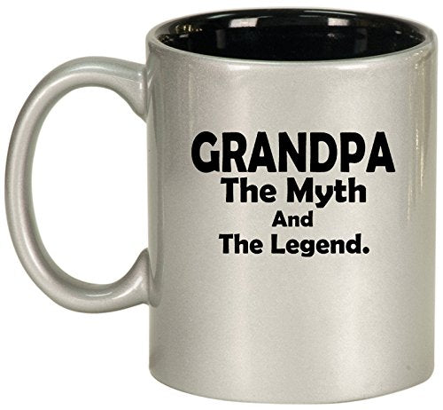 Ceramic Coffee Tea Mug Cup Grandpa Myth Legend Grandfather (Silver)