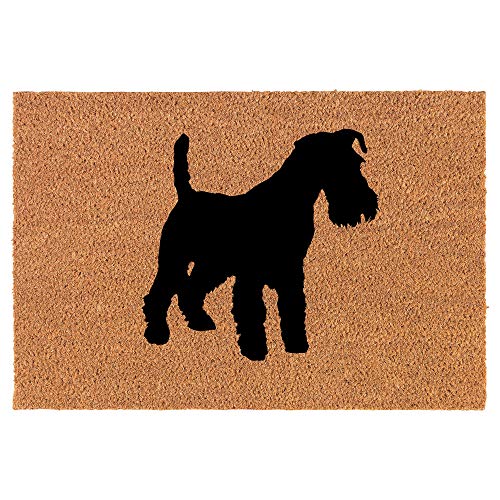Coir Doormat Front Door Mat New Home Closing Housewarming Gift Miniature Schnauzer (30" x 18" Standard)
