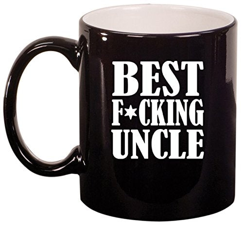 Ceramic Coffee Tea Mug Cup Best F ing Uncle (Black)
