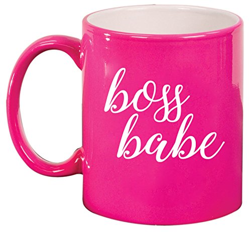 Ceramic Coffee Tea Mug Cup Boss Babe (Pink)