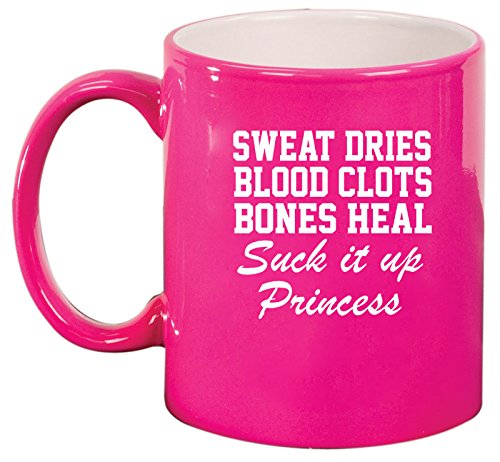Ceramic Coffee Tea Mug Cup Sweat Blood Suck It Up Princess (Pink)