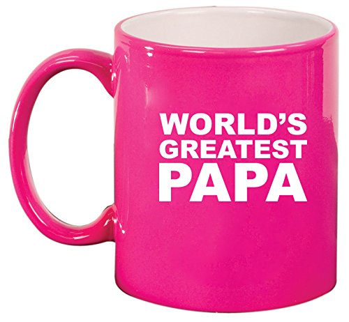 Ceramic Coffee Tea Mug Cup World's Greatest Papa (Pink)