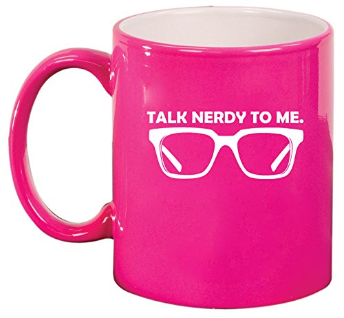 Ceramic Coffee Tea Mug Cup Talk Nerdy To Me (Pink)