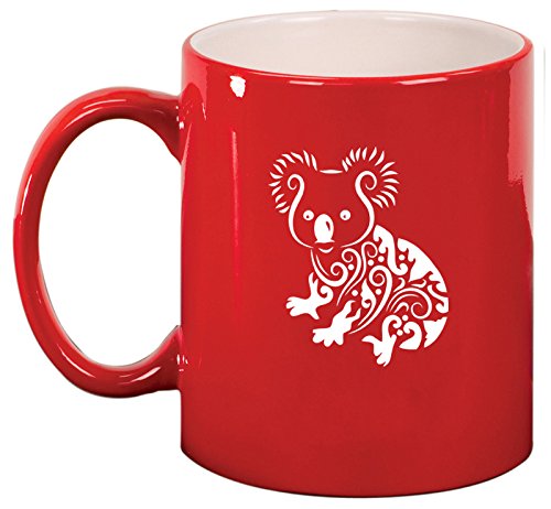 Ceramic Coffee Tea Mug Cup Fancy Koala Bear (Red)