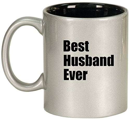 Ceramic Coffee Tea Mug Cup Best Husband Ever (Silver)