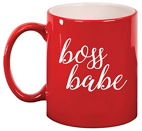 Ceramic Coffee Tea Mug Cup Boss Babe (Red)