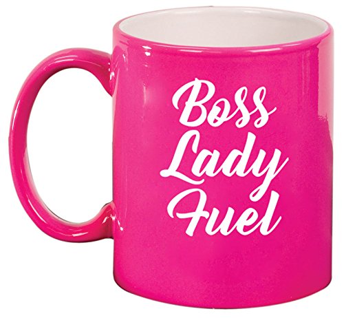Ceramic Coffee Tea Mug Cup Boss Lady Fuel (Pink)