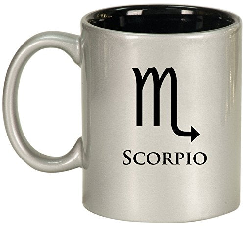 Ceramic Coffee Tea Mug Cup Scorpio (Silver)