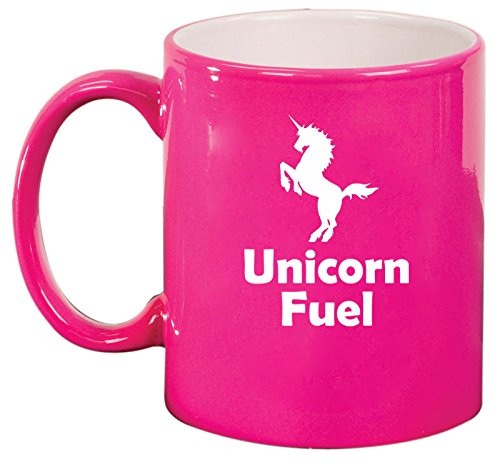 Ceramic Coffee Tea Mug Cup Unicorn Fuel (Pink)