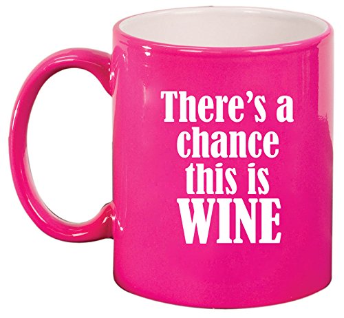 Ceramic Coffee Tea Mug Cup There's A Chance This Is Wine (Pink)
