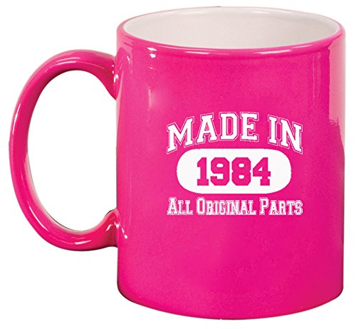 Ceramic Coffee Tea Mug Made in 1984 (Hot Pink)