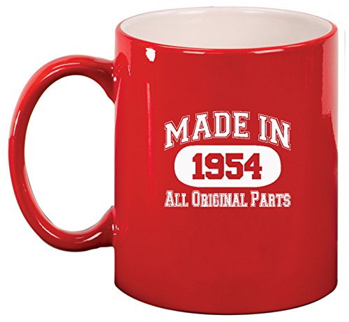 Ceramic Coffee Tea Mug Made in 1954 (Red)
