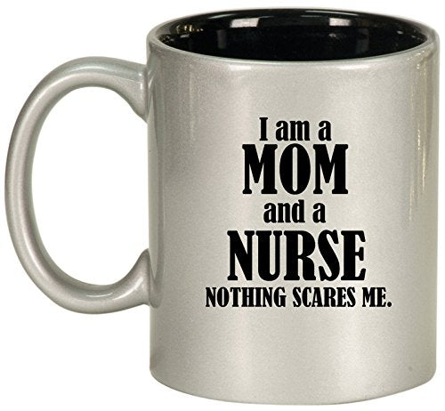Ceramic Coffee Tea Mug Cup Nurse Mom (Silver)