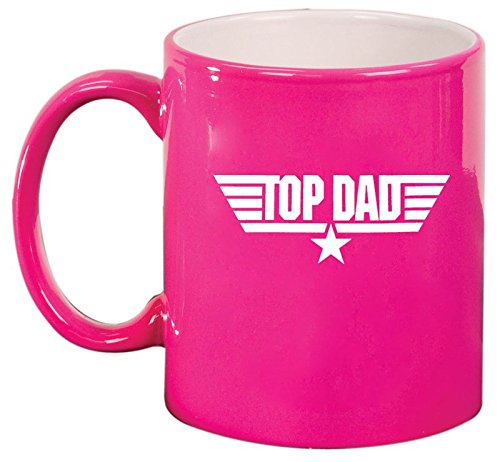 Ceramic Coffee Tea Mug Cup Top Dad Father (Pink)