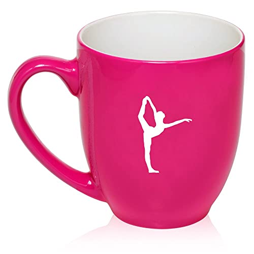 16 oz Large Bistro Mug Ceramic Coffee Tea Glass Cup Dancer Gymnastics (Hot Pink),MIP