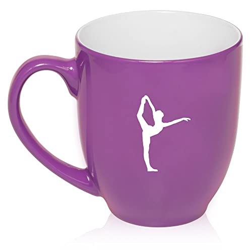 16 oz Large Bistro Mug Ceramic Coffee Tea Glass Cup Dancer Gymnastics (Purple),MIP