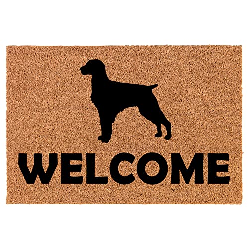 Coir Doormat Front Door Mat New Home Closing Housewarming Gift Welcome Brittany Spaniel Dog (30" x 18" Standard)