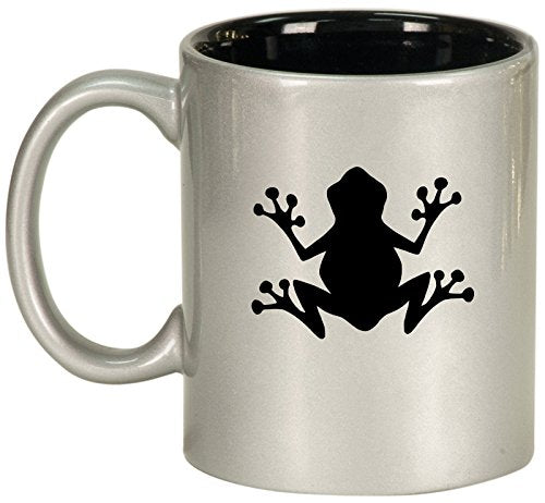 Ceramic Coffee Tea Mug Cup Frog (Silver)