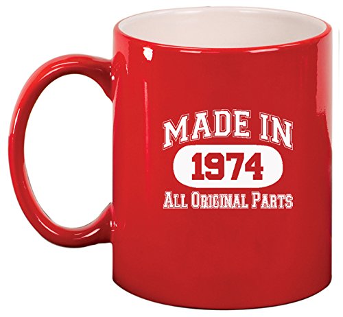 Ceramic Coffee Tea Mug Made in 1974 (Red)